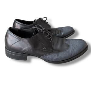 DINO BIGIONI Men’s Black Leather Oxford Shoes sz 42